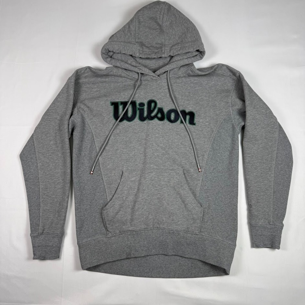 Wilson Hoodie Mens S Gray Embroidered Spell Out Logo Sweatshirt